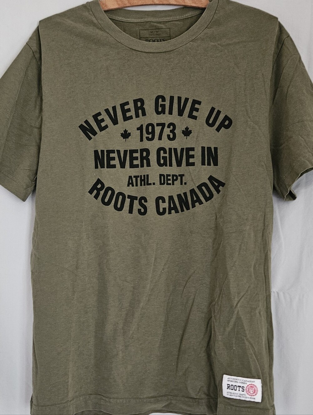 Roots Olive Graphic Tee - Never Give Up